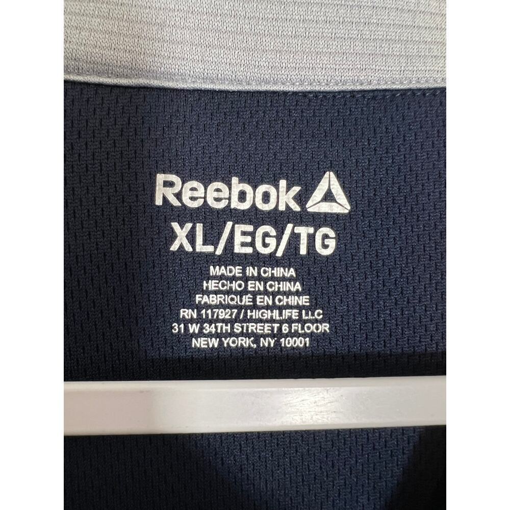 Reebok Performance Ace Polo Shirt Navy Blue Polyester Short Sleeve Men's XL - Picture 8 of 8